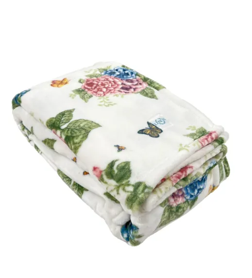 Butterfly Meadow Hydrangea Throw Blanket